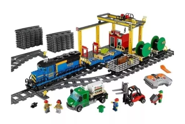 Конструктор Queen 82008 / 19081 Синий Грузовой поезд