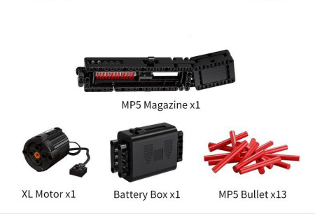 Конструктор Mould King 14001 Пистолет-пулемет — HK MP5 MLI Black