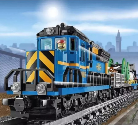 Конструктор Queen 82008 / 19081 Синий Грузовой поезд