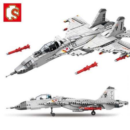 Конструктор Sembo 202055 - Военный самолет истребитель Flying Shark J15